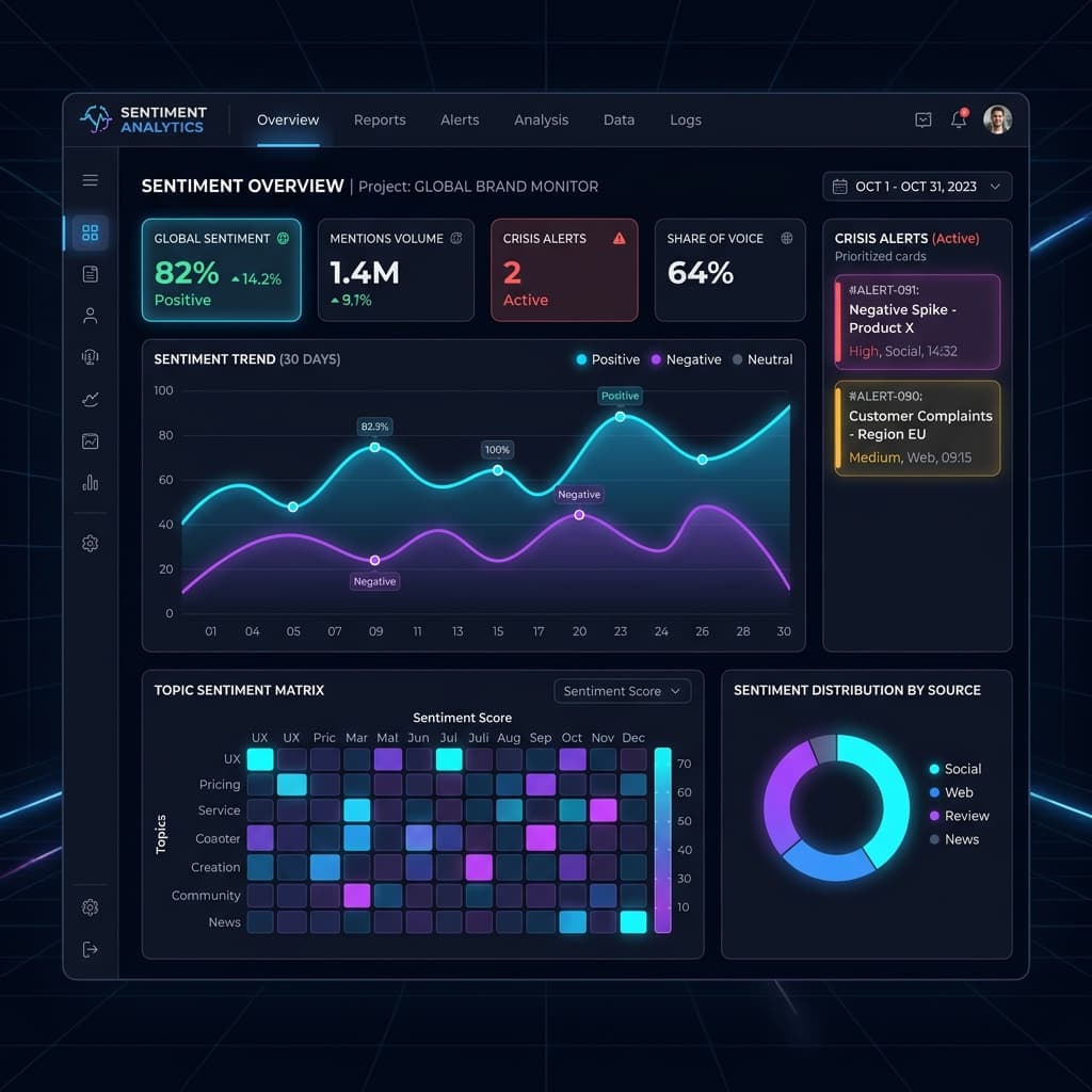 Dashboard Mockup showing Crisis Alerts